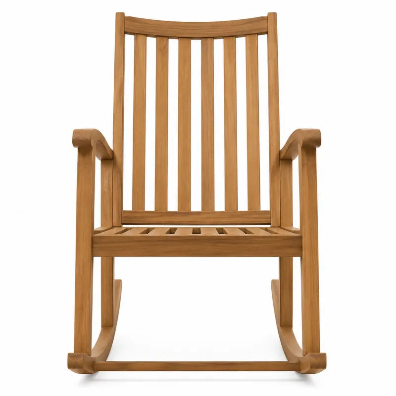 Drewniany fotel bujany teakowy 110x65x90 cm
