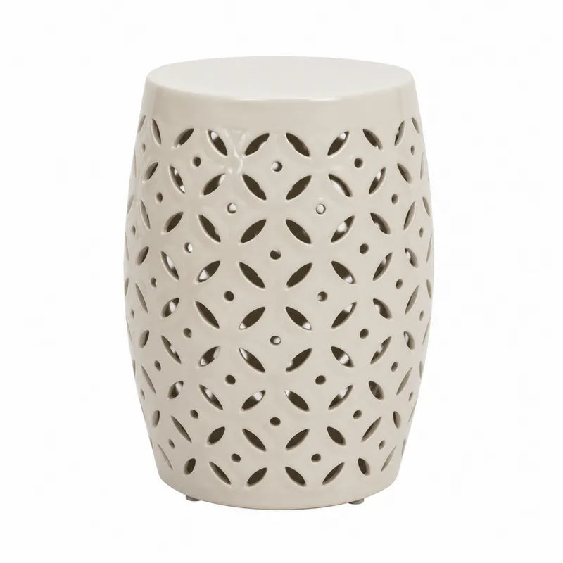 Ceramiczny biały stolik ażurowy 45x30 cm