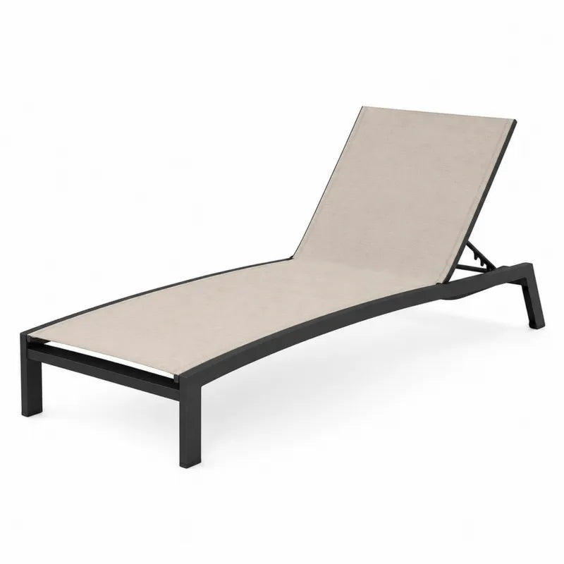 Leżak aluminiowy z tekstylenem beżowy 200x65x38 cm