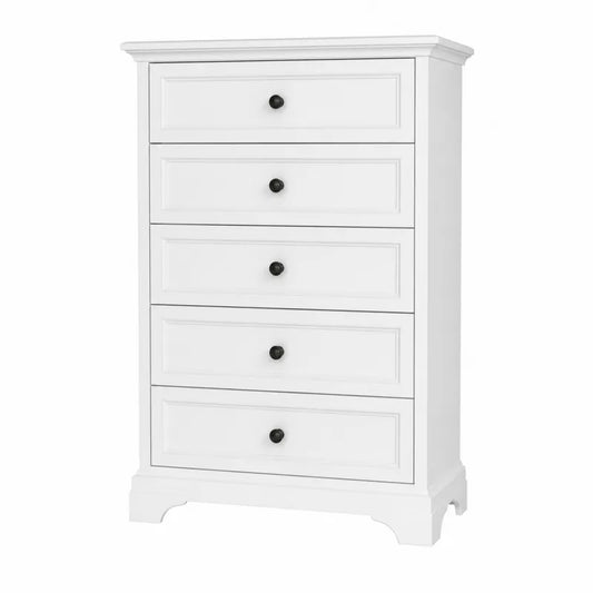 Biała komoda z 5 szufladami MDF